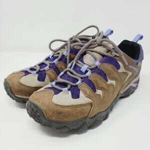 🏔️ Merrell Vibram Purple Suede Mesh Hiking Shoes 9.5